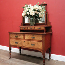 Load image into Gallery viewer, x SOLD Antique English Edwardian Walnut Dressing Table with Mirror and Drawers. B12387