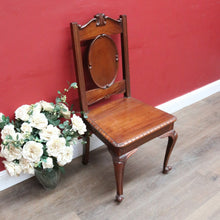 Load image into Gallery viewer, Victorian Mahogany High Back English Church Chair with Carved Crown Detail. B12671