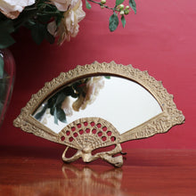 Load image into Gallery viewer, Antique French Art Deco Vanity Mirror with Brass Fan Shaped Frame. B12877