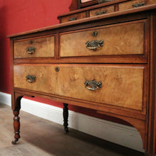 Load image into Gallery viewer, x SOLD Antique English Edwardian Walnut Dressing Table with Mirror and Drawers. B12387