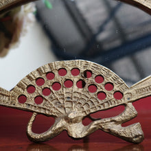 Load image into Gallery viewer, Antique French Art Deco Vanity Mirror with Brass Fan Shaped Frame. B12877
