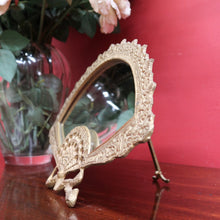 Load image into Gallery viewer, Antique French Art Deco Vanity Mirror with Brass Fan Shaped Frame. B12877