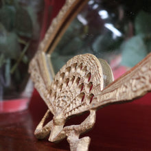 Load image into Gallery viewer, Antique French Art Deco Vanity Mirror with Brass Fan Shaped Frame. B12877