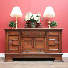 Load image into Gallery viewer, Antique English Oak Sideboard Cabinet with Four Doors and Two Drawers. B12386