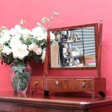 Load image into Gallery viewer, Antique Georgian Regency Bowfront Mahogany Mirror with Drawers and Inlay. B12878