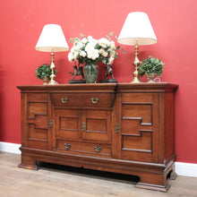 Load image into Gallery viewer, Antique English Oak Sideboard Cabinet with Four Doors and Two Drawers. B12386