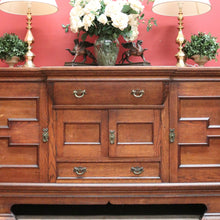 Load image into Gallery viewer, Antique English Oak Sideboard Cabinet with Four Doors and Two Drawers. B12386