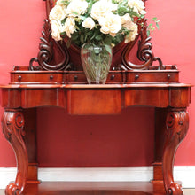 Load image into Gallery viewer, Antique Victorian Mahogany Duchess Dressing Table with Oval Mirror and Carved Supports. B13051