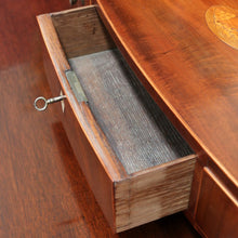 Load image into Gallery viewer, Antique Georgian Regency Bowfront Mahogany Mirror with Drawers and Inlay. B12878