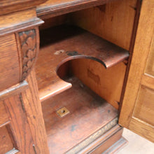Load image into Gallery viewer, Antique English Oak Sideboard Cabinet with Four Doors and Two Drawers. B12386