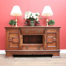 Load image into Gallery viewer, Antique English Oak Sideboard Cabinet with Four Doors and Two Drawers. B12386