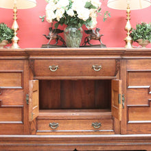 Load image into Gallery viewer, Antique English Oak Sideboard Cabinet with Four Doors and Two Drawers. B12386