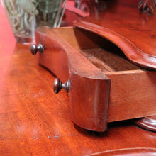 Load image into Gallery viewer, Antique Victorian Mahogany Duchess Dressing Table with Oval Mirror and Carved Supports. B13051