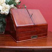 Load image into Gallery viewer, Antique English Mahogany Stationery Cabinet with Compendium Interior. B12879