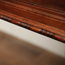 Load image into Gallery viewer, x SOLD Antique French Walnut Desk with Black Leather Inserts. Five drawers and Turned Legs. B12423