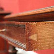 Load image into Gallery viewer, x SOLD Antique French Walnut Desk with Black Leather Inserts. Five drawers and Turned Legs. B12423