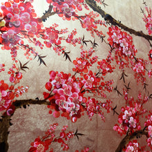 Load image into Gallery viewer, Set of Three Japanese Cherry Blossom Artworks with Gold Leaf and Lacquer Finish. B12879