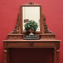 Load image into Gallery viewer, x SOLD Antique French Inlay Dressing Table, 2 Trinket Drawers, 2 Larger Drawers and Mirror. B12431