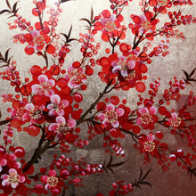 Load image into Gallery viewer, Set of Three Japanese Cherry Blossom Artworks with Gold Leaf and Lacquer Finish. B12879