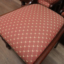 Load image into Gallery viewer, x SOLD Set of 6 Antique Australian Cedar Dining Chairs, Rust-coloured Fabric Seats. B11817