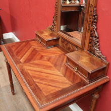 Load image into Gallery viewer, x SOLD Antique French Inlay Dressing Table, 2 Trinket Drawers, 2 Larger Drawers and Mirror. B12431