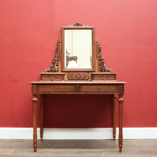 Load image into Gallery viewer, x SOLD Antique French Inlay Dressing Table, 2 Trinket Drawers, 2 Larger Drawers and Mirror. B12431