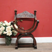 Load image into Gallery viewer, x SOLD Antique French Walnut Renaissance-Style Cross or X-Frame Church Chair or Hall Chair. B12420