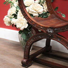 Load image into Gallery viewer, x SOLD Antique French Walnut Renaissance-Style Cross or X-Frame Church Chair or Hall Chair. B12420