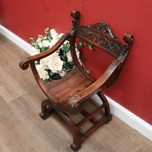 Load image into Gallery viewer, x SOLD Antique French Walnut Renaissance-Style Cross or X-Frame Church Chair or Hall Chair. B12420
