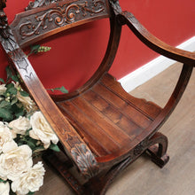 Load image into Gallery viewer, x SOLD Antique French Walnut Renaissance-Style Cross or X-Frame Church Chair or Hall Chair. B12420