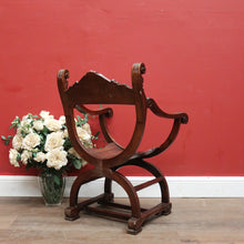 Load image into Gallery viewer, x SOLD Antique French Walnut Renaissance-Style Cross or X-Frame Church Chair or Hall Chair. B12420