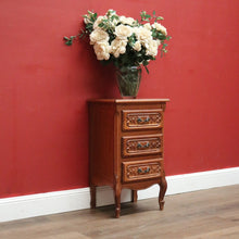 Load image into Gallery viewer, x SOLD Vintage French Three Drawer Hall Cabinet or Small Chest of Drawers or Bedside. B11449