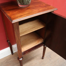Load image into Gallery viewer, x SOLD Antique English One Door Bedside Cabinet or Lamp Table with Marquetry Inlay. B12433