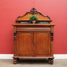 Load image into Gallery viewer, Antique Australian Cedar Chiffonier with Divided Cutlery Drawer Bun Feet Turned Supports and Two Door Cupboard. B12673