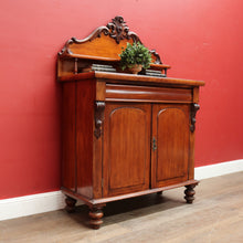 Load image into Gallery viewer, Antique Australian Cedar Chiffonier with Divided Cutlery Drawer Bun Feet Turned Supports and Two Door Cupboard. B12673