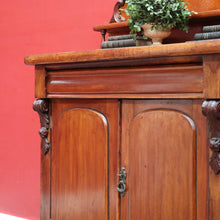 Load image into Gallery viewer, Antique Australian Cedar Chiffonier with Divided Cutlery Drawer Bun Feet Turned Supports and Two Door Cupboard. B12673