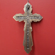 Load image into Gallery viewer, x SOLD Antique French Brass Wall Hanging Crucifix, Christ on the Cross, Home Worship. B11606