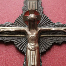 Load image into Gallery viewer, x SOLD Antique French Brass Wall Hanging Crucifix, Christ on the Cross, Home Worship. B11612