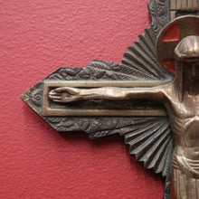 Load image into Gallery viewer, x SOLD Antique French Brass Wall Hanging Crucifix, Christ on the Cross, Home Worship. B11612