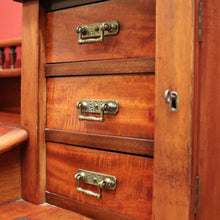 Load image into Gallery viewer, x SOLD Antique English Mahogany Desk - 14 Drawer Leather Writing Surface Desk. B12435