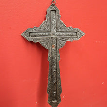 Load image into Gallery viewer, x SOLD Antique French Brass Wall Hanging Crucifix, Christ on the Cross, Home Worship. B11612