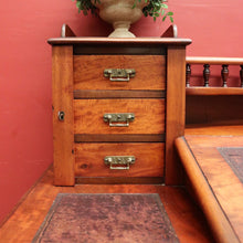 Load image into Gallery viewer, x SOLD Antique English Mahogany Desk - 14 Drawer Leather Writing Surface Desk. B12435