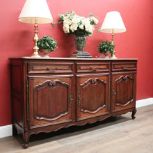 Load image into Gallery viewer, x SOLD Antique French Oak Three Drawer, Three Door Sideboard with Parquetry Top. B12429