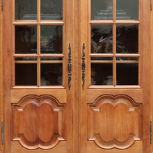 Load image into Gallery viewer, x SOLD French Oak Two Door Bookcase or China Cabinet with Twelve Panel Glass Doors Adjustable Shelves and Key. B12747