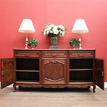 Load image into Gallery viewer, x SOLD Antique French Oak Three Drawer, Three Door Sideboard with Parquetry Top. B12429