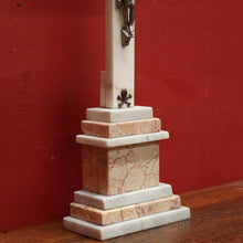 Load image into Gallery viewer, x SOLD Antique French Marble and Pewter Crucifix, Home Worship Christ on the Cross. B11440