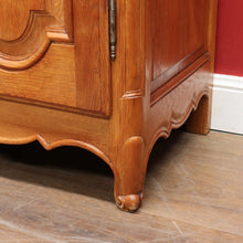 Load image into Gallery viewer, x SOLD French Oak Two Door Bookcase or China Cabinet with Twelve Panel Glass Doors Adjustable Shelves and Key. B12747
