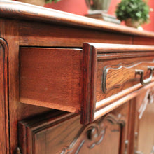 Load image into Gallery viewer, x SOLD Antique French Oak Three Drawer, Three Door Sideboard with Parquetry Top. B12429