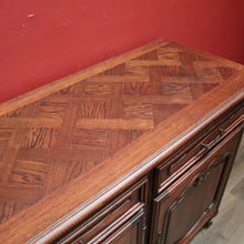 Load image into Gallery viewer, x SOLD Antique French Oak Three Drawer, Three Door Sideboard with Parquetry Top. B12429