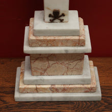 Load image into Gallery viewer, x SOLD Antique French Marble and Pewter Crucifix, Home Worship Christ on the Cross. B11440